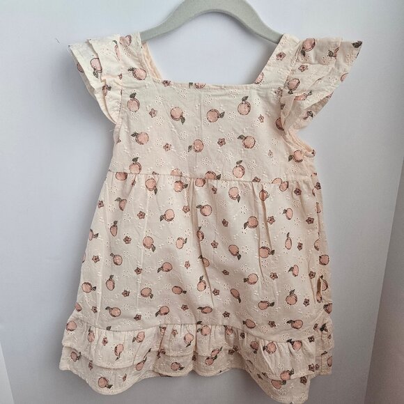 Rabbit + Bear Other - NWT Rabbit + Bear Organic Peaches and Flowers Print Eyelet Dress Size 3T